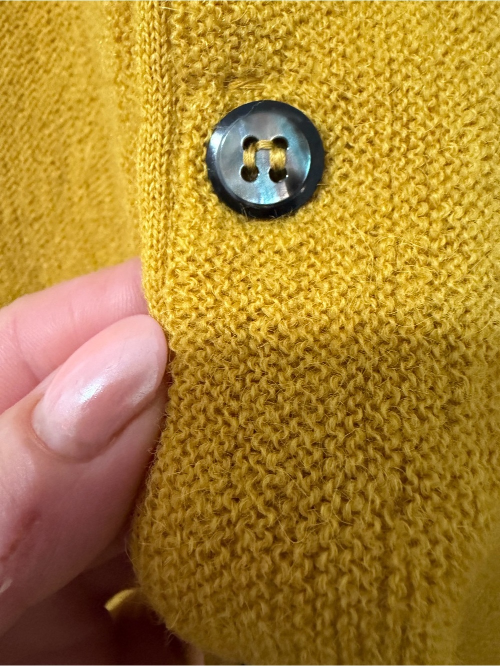 VTG 60s Arnold Palmar Robert Bruce Alpaca Wool Mustard Cardigan Sweater M Men - Picture 7 of 14